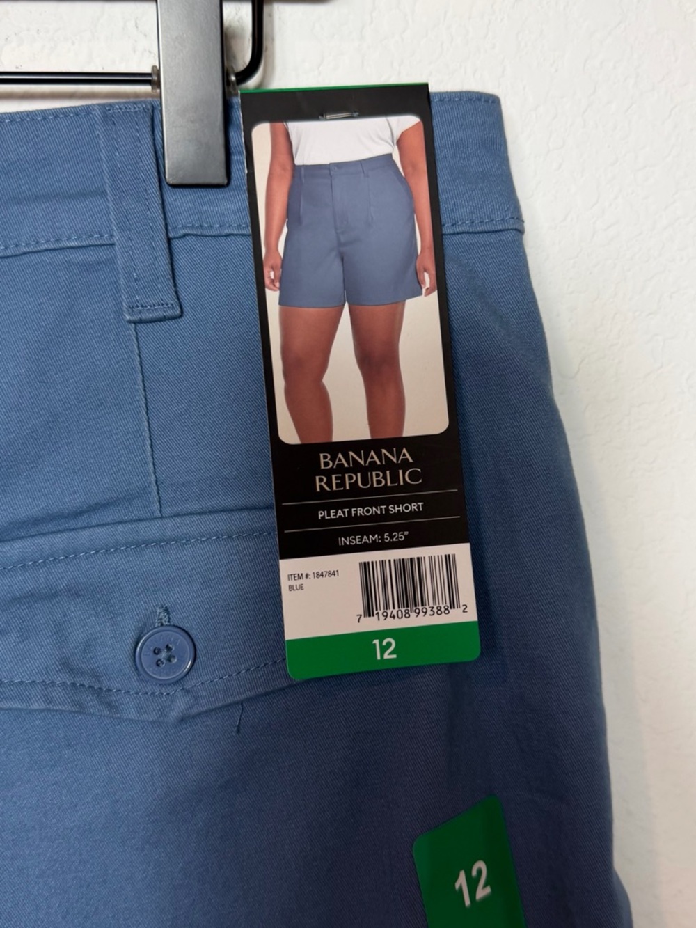 Banana Republic Pleated Shorts Size 12 Blue NWT Women - Picture 3 of 4